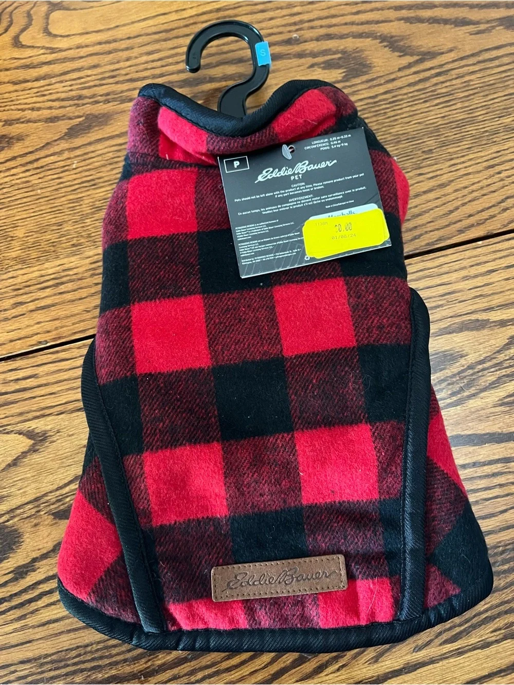Eddie Bauer Red & Black Buffalo Plaid Dog Fleece Vest